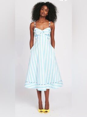 NWOT Rachel Antonoff size XS Harper midi dress in blue stripe